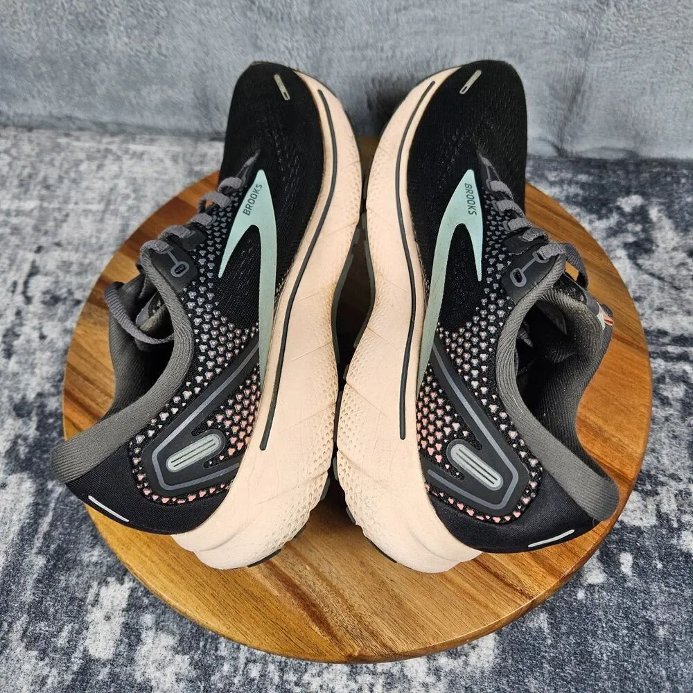 Brooks Ghost 14 Womens Shoes Size 8 Black Pink Athletic Running Walking Sneakers